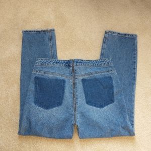 High waisted front to back zipper jeans